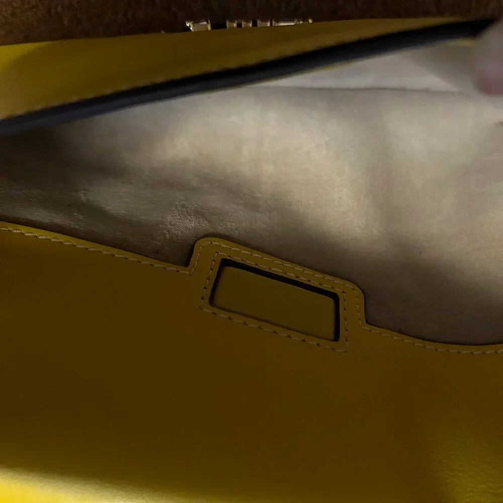 Iconic STAUD "Acute" Napa Leather Shoulder Bag in Goldie/Tan, NWT - Picture 8 of 13